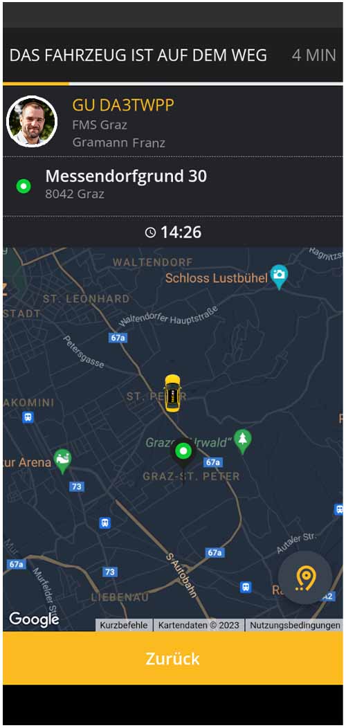 Anfahrt beobachten