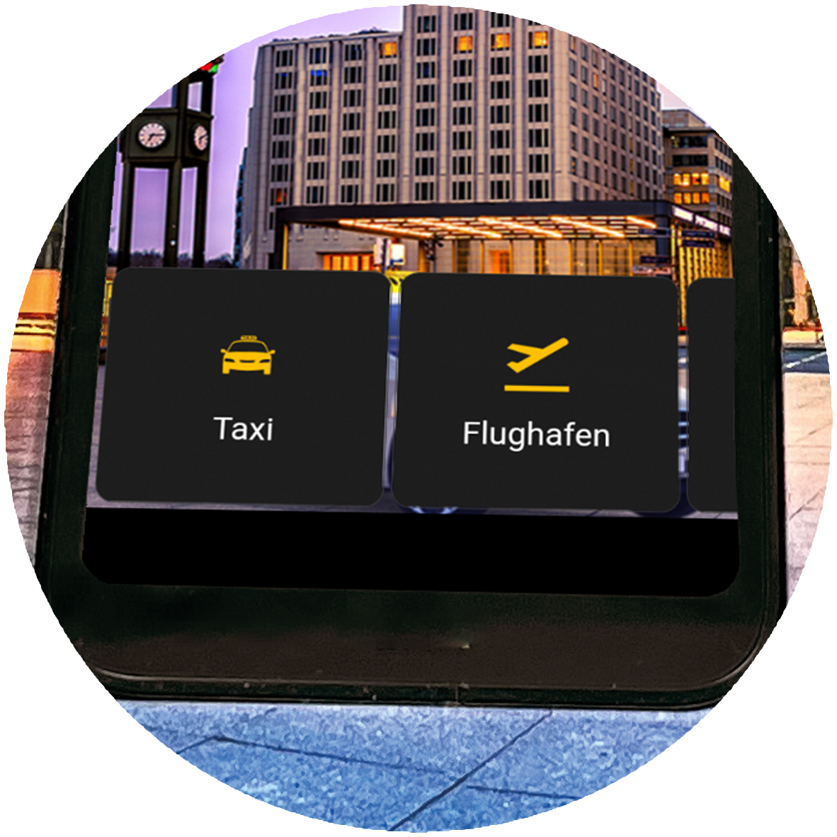 Bestellknöpfe am 1click.taxi Terminal