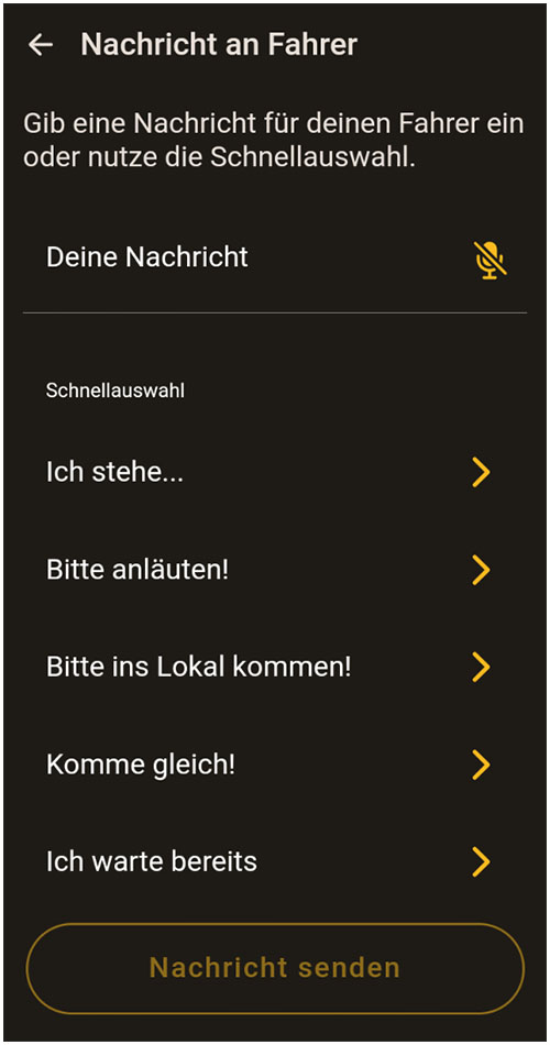 Chat mit dem Fahrer