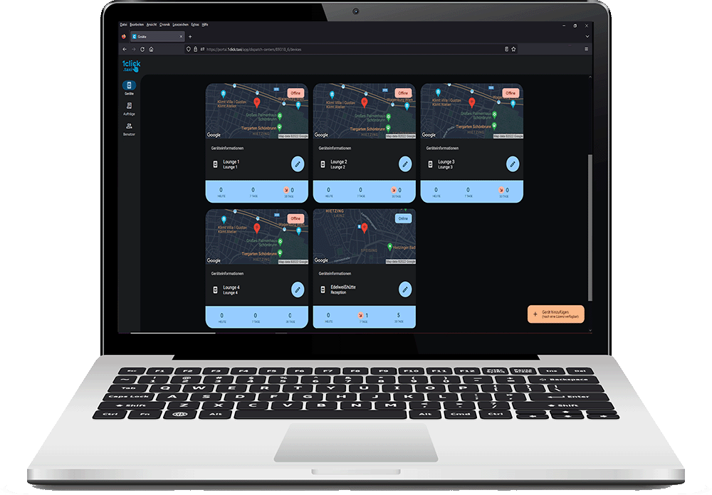 Service Portal am Laptop